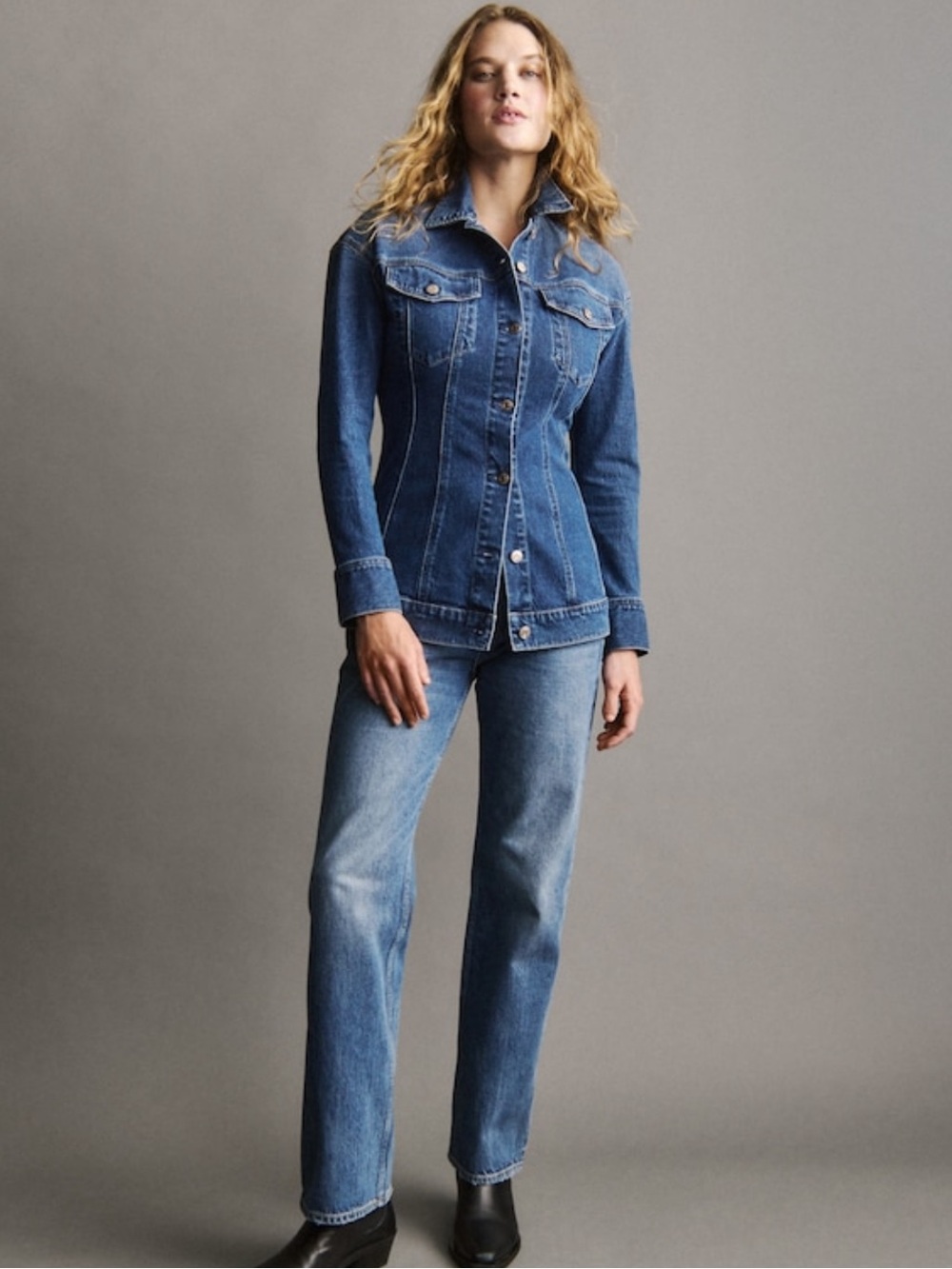 Gap Contoured Waist Longline Denim Jacket NWT
